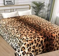 Koc AKRYLOWY narzuta 160x210cm - CĘTKI BRĄZ KREM + Walizka