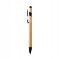 DŁUGOPIS BIUROWY CZARNY BAMBUSOWY TOUCH PEN ATRAMENT NIEBIESKI 10 SZTUK