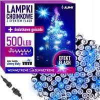lampki choinkowe 500 led zimny biały flash girland kurtyna świetlna