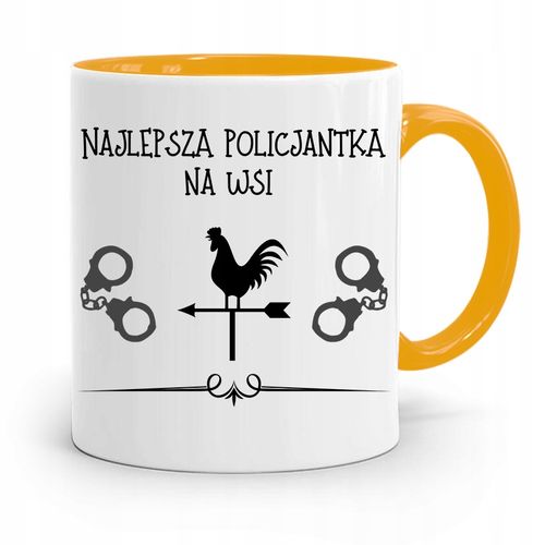 Kubek Żólty Dla Najlepszego Policjanta Policjantki Z Nadrukiem Ze Zdjęciem na Arena.pl