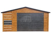 Garaż Blaszany 4x5 + wiata 1x5 - Brama dwuskrzydłowa - okno - rynny  TS211