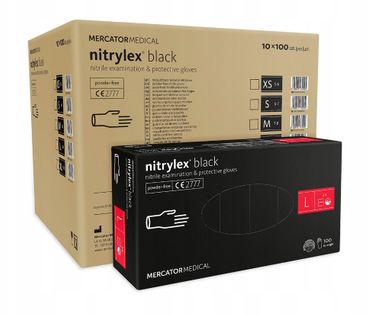 Rękawice nitrylowe nitrylex black L karton  10 x 100 szt