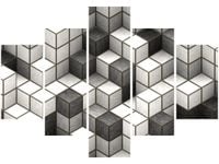 70 100CM OBRAZ 5 ELEM ZBOCZE SZEŚCIANÓW DRUK PŁÓTNO