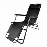 Aga Krzesło Turystyczne Składane Plażowe Leżak Fotel kolor Czarny