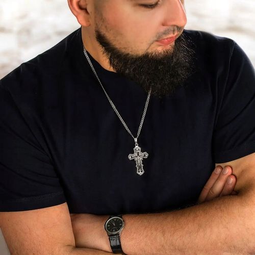 Krzyżyk srebrny męski duży 15g 7cm srebro 925 krzyż srebrny dla faceta na Arena.pl