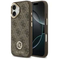 etui guess 4g strass logo magsafe na iphone 17 - brązowe