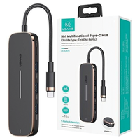 usams adapter hub 3xusb + usb-c + hdmiczarny/black sj578hub01 (us-sj578)