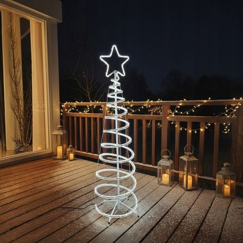 Choinka LED Neonowa Zimna Biel 120 cm Świąteczna Ozdoba Świecąca Zewnętrzna na Arena.pl