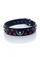obroża z czerwonymi kryształkami fetish b series 3 cm regulowana