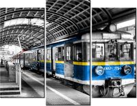 90CM 70 ZEGAR 3 ELEM POCIĄG SCIENNY DRUK