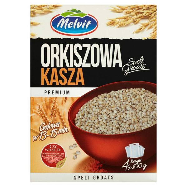 Melvit Premium Kasza orkiszowa 400 g (4 torebki) zdjęcie 1
