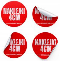 NAKLEJKI WŁASNE LOGO REKLAMOWE PROMOCYJNE OKRĄGŁE 4CM WLEPKI 280sztuk