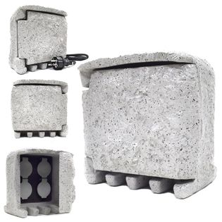 Gniazdko ogrodowe imitacja kamienia siwe 1150-1