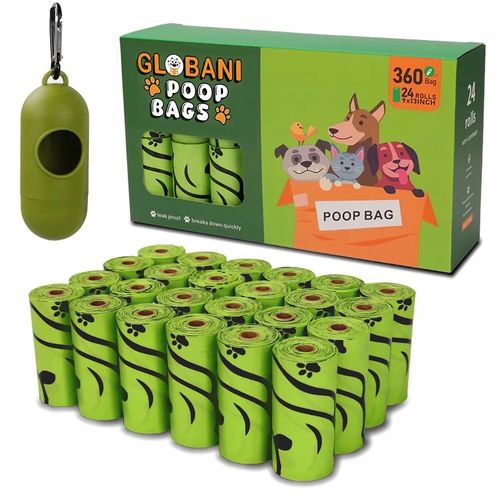 WORKI BIODEGRADOWALNE Woreczki na psie odchody BIO 360 szt.+ etui ZAPACHOWE na Arena.pl