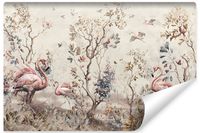Fototapeta FLAMINGI Drzewa Liście Styl Retro Abstrakcja 90cm x 60cm