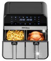 AIR FRYER FRYTKOWNICA BEZTŁUSZCZOWA DWUKOMOROWA DUŻA 12 PROGRAMÓW 9L 2500W