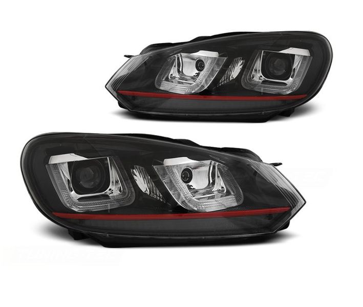 Lampy Reflektory VW GOLF VI 6 08-12 U-TYPE DRL RED zdjęcie 1