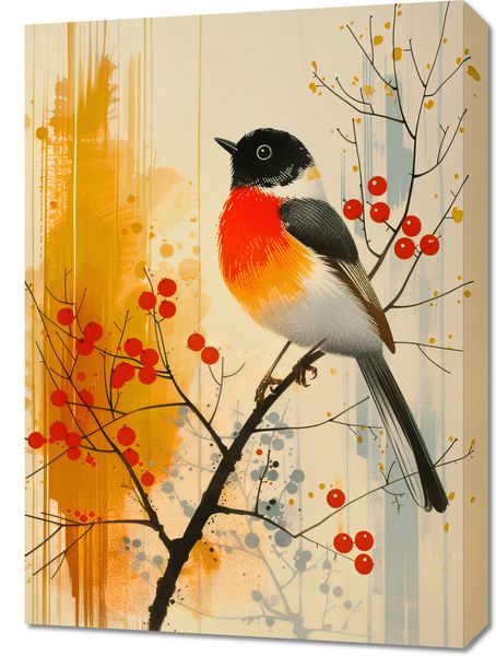 Obraz 50x70cm Jesienny Rudzik zdjęcie 1