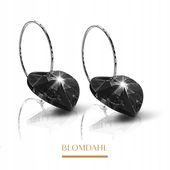 BLOMDAHL KOLCZYKI HIPOALERGICZNE Heart Black Diamond 10 mm