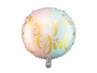 Balon foliowy "Boy or Girl", mix, 35 cm [balon z helem]