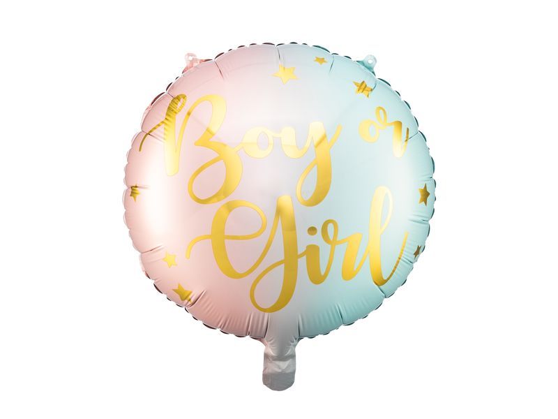 Balon foliowy "Boy or Girl", mix, 35 cm [balon z helem] zdjęcie 1