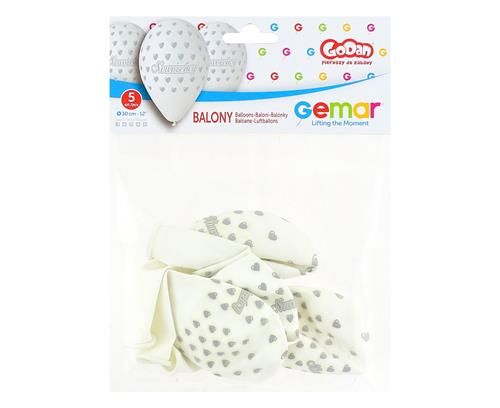 Balony białe Nowożeńcy 5 szt 30 cm na Arena.pl