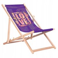 LEŻAK DREWNIANY Z NADRUKIEM Leżaki Plażowe Ogrodowe KN55