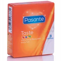 pasante taste mix kolorowe prezerwatywy smakowe 3 sztuki