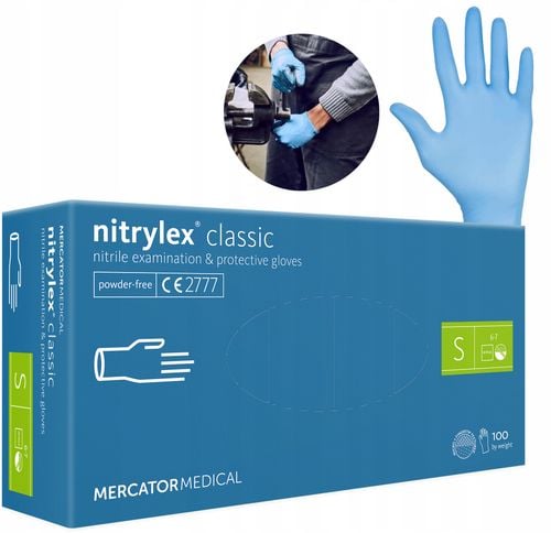 rękawice nitrylowe 100 sztuk / niebieskie / rozmiar: 7 - s / nitrylex na Arena.pl