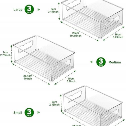 Organizer do lodówki pojemnik przeźroczysty 9 szt na Arena.pl