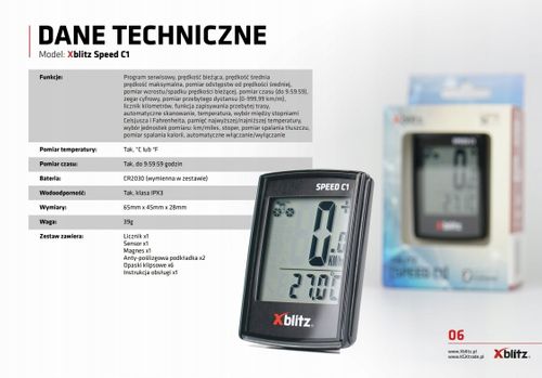 Licznik rowerowy Xblitz SPEED C1 na Arena.pl
