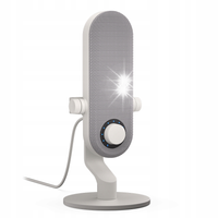 Mikrofon USB KRUX Pin White, wymienny panel, pokrętło głośności,Mute,USB-C