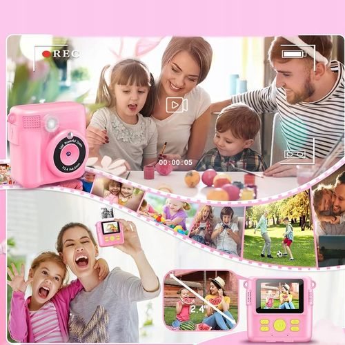 APARAT POLAROID NATYCHMIASTOWY DLA DZIECI FILMÓW ZDJĘĆ DRUK TERMICZNY 32GB na Arena.pl