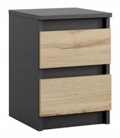 SZAFKA NOCNA ANTRACYT WOTAN STOLIK NOCNY DWIE SZUFLADY 30cm SYPIALNIA
