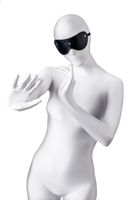 anonymo mask, pu leather, black, 24 cm