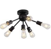 lampa sufitowa industrialna 6xe27 metalowa czarna