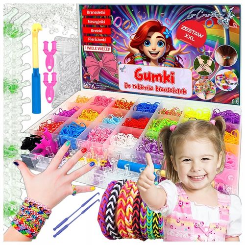 GUMKI DO ROBIENIA BRANSOLETEK DUŻY ZESTAW 6800 ELEMENTÓW XXL DLA DZIECKA HQ na Arena.pl