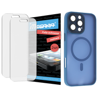 Folia do iPhone 16 Pro Max ochronna MATOWA + MagSafe ETUI niebieskie TPU