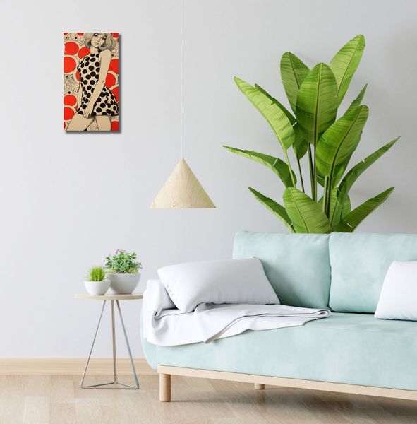 Obraz 20x40cm Czerwone Kropki zdjęcie 2