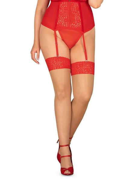 Erotyczne Zdobione Pończochy - Obsessive Blossmina 6XL/7XL zdjęcie 1