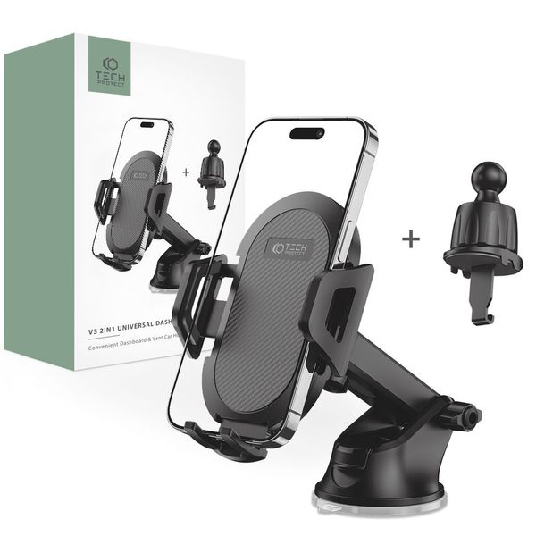 TECH-PROTECT V5 UNIVERSAL DASHBOARD & VENT CAR MOUNT BLACK zdjęcie 1