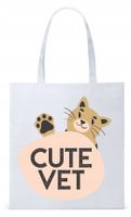 Dla Weterynarza Na Prezent Torba Eco Biała Shopper Z Nadrukiem Ze Zdjęciem