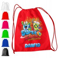 WOREK PLECAK SPORTOWY NA WF DLA DZIECI - SUPER ZINGS + IMIĘ! BAJKA THINGS