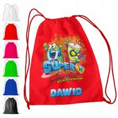 WOREK PLECAK SPORTOWY NA WF DLA DZIECI - SUPER ZINGS + IMIĘ! BAJKA THINGS