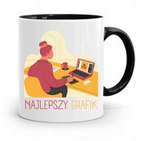 Kubek Czarny Prezent Dla Najlepszego Grafika Z Nadrukiem Ze Zdjęciem
