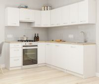 Zestaw mebli kuchennych Palermo Białe + Blat