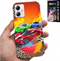 ETUI DO MOTOROLA MOTO G14 - DLA DZIECI, SAMOCHODY WYŚCIGOWE + SZKŁO