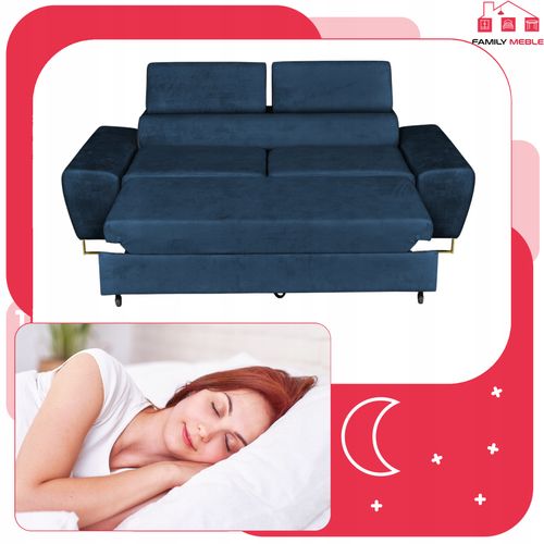 Zestaw mebli wypoczynkowych salon Bosso Sofa 2os fotele granat Family Meble na Arena.pl