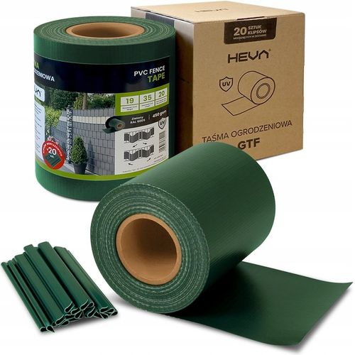 TAŚMA OGRODZENIOWA ZIELONA 19CMX35M UV+ OSŁONA NA OGRODZENIA PANELOWE PŁOT na Arena.pl