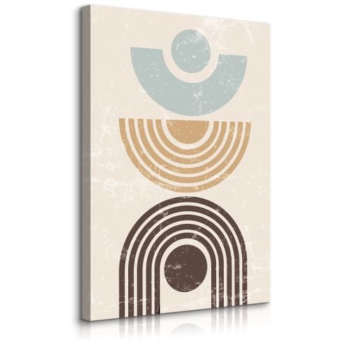 Obraz Na Płótnie Do Sypialni Beżowe Wzory Styl Boho Abstrakcja 30cm x 40cm na Arena.pl